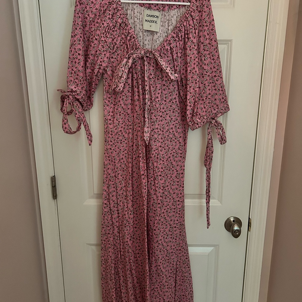 Damson Madder Pink Floral Midi Dress US 8/UK 12
